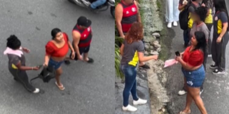 Confusão entre mães e estudantes