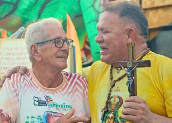 O reencontro de Jair Mendes e Juarez Lima em 2023 (Foto: Gabriel Lopes)