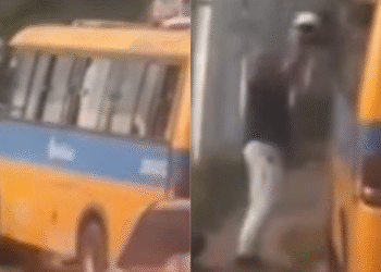 Vídeo: motociclista e motorista de ‘amarelinho’ brigam após acidente na zona Leste de Manaus