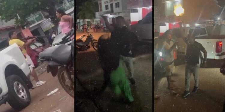 Comandante da PM é flagrado agredindo mulher e disparando arma em Novo Aripuanã