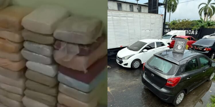 drogas e carros apreendidos