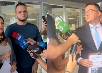 Rodrigo Guedes e Joana Darc trocam acusações em frente à sede da PF