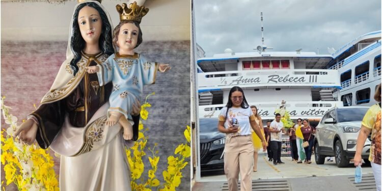 Parintinenses celebram a chegada da imagem de Nossa Senhora do Carmo a Manaus