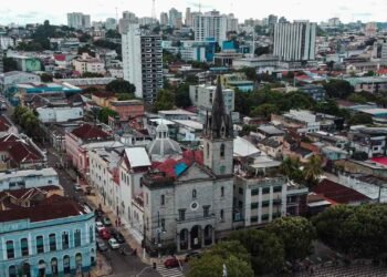 Fachada da Igreja de São Sebatião, no Centro de Manaus (Foto: João Dejacy/Rios de Notícias)