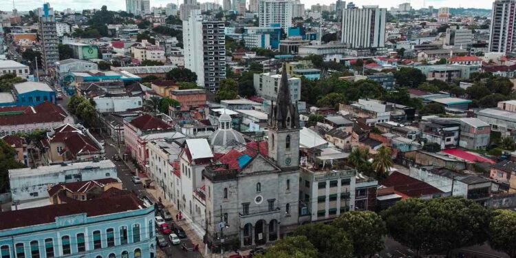 Fachada da Igreja de São Sebatião, no Centro de Manaus (Foto: João Dejacy/Rios de Notícias)