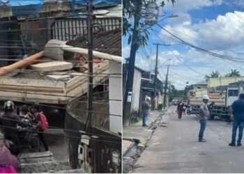 Caminhão invade casa e deixa crianças feridas no Lírio do Vale