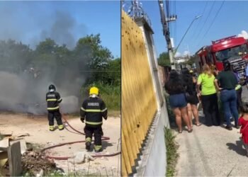 Incêndio ao lado de creche assusta pais no bairro Armando Mendes