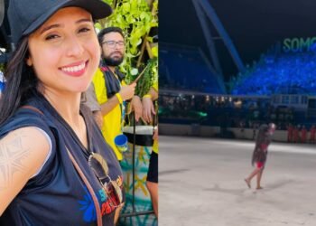 Hylnara Anny Vidal durante o 58° Festival Folclórico de Parintins (Foto: Reprdução/Facebook - Hynara Anny)