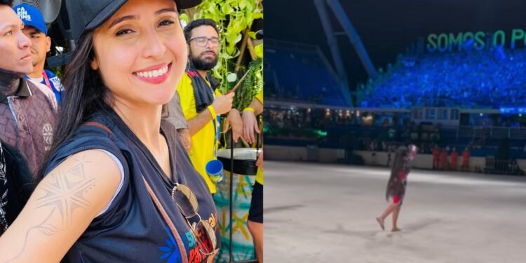 Hylnara Anny Vidal durante o 58° Festival Folclórico de Parintins (Foto: Reprdução/Facebook - Hynara Anny)