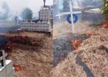 Fogo atinge quadras de cemitério em Manaus; velas acesas são apontadas como causa