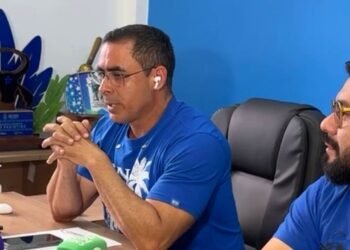 Rossy Amoedo durante coletiva realizada nesta terça-feira, 1º/7 - (Foto: Reprodução/ Instagram/ Caprichoso)