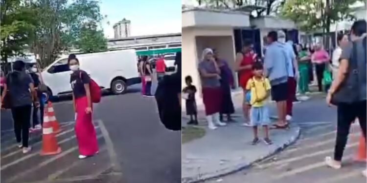 Vídeo mostra momento de tensão durante simulação de evacuação no Hemoam