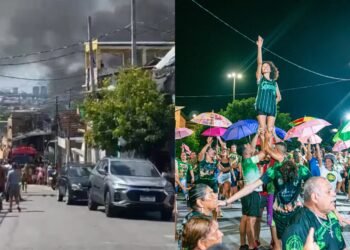 Reino Unido da Liberdade transforma quadra em ponto de apoio a vítimas de incêndio no Morro da Liberdade