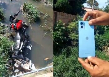 Mistério no igarapé: moto é achada na água e morador busca o dono