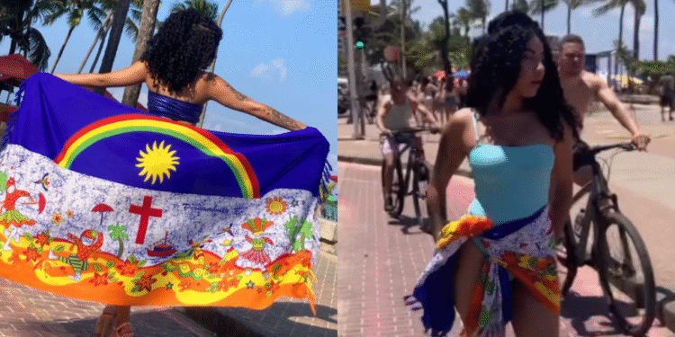 Vídeo: candidata a miss é assediada por ciclista durante sessão de fotos na praia