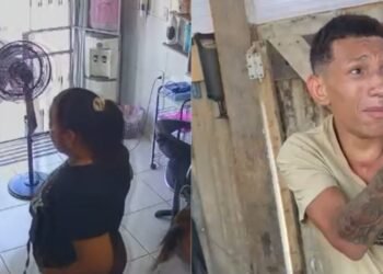 Vídeos: suspeito é agredido 'a pauladas' por moradores após assaltar salão de beleza em Manaus