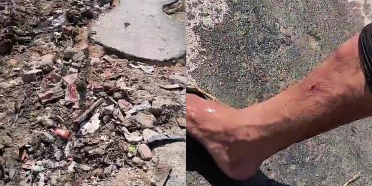 ‘Buraco do David Almeida’ causa acidente e deixa motociclista ferido na zona Leste de Manaus