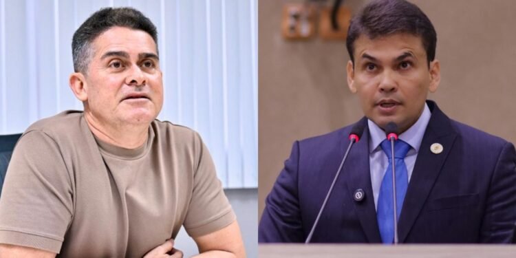 Prefeito de Manaus, David Almeida, em composição de fotos ao lado do vereador Coronel Rosses (Fotos: Dhyeizo Lemos/Semcom e Emerson Lamego/Assessoria)