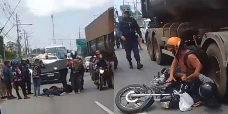Enquanto filmava um acidente, homem presencia quase outra tragédia em Manaus