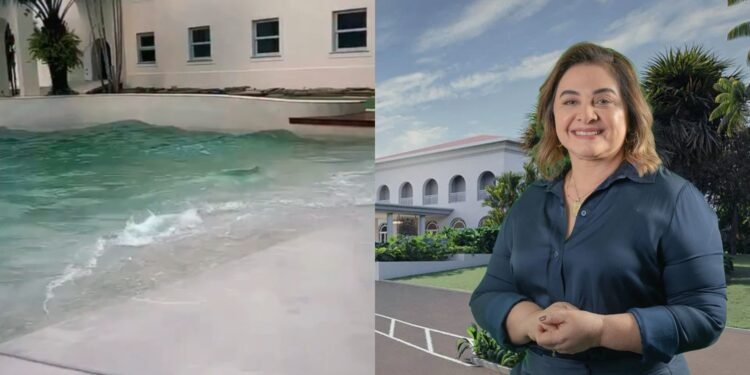 Empresária Maria do Carmo publicou o vídeo do primeiro teste da psina com ondas artificiais (Fotos: Reprodução/Instagram - @mariadocarmoseffair)