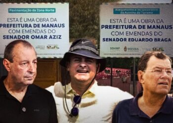 Gestão David Almeida é investigada por promover Omar Aziz e Eduardo Braga em placas de obras