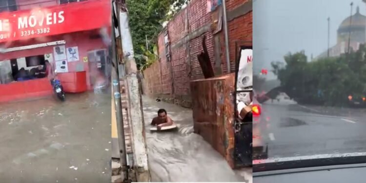 Fortes chuvas alagam Manaus e população critica atraso em alerta da Defesa Civil