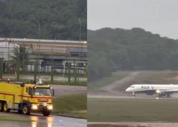 Avião da Azul faz pouso de emergência durante forte chuva em Manaus