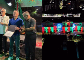 Prefeito de Manaus, David Almeida, durante evento do Hospital Beneficente Português (Foto: Reprodução/Instagram - @davidalmeidaam)