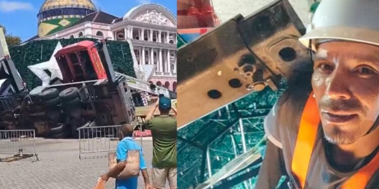 Após acidente com guindaste que matou trabalhador, Iphan determina paralisação da montagem natalina no Largo de São Sebastião