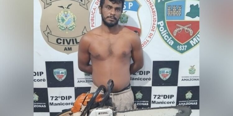 Homem é preso por ameaçar filha com motosserra