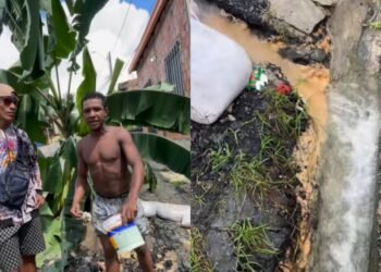 Moradores denunciam buracos e vazamento no Monte das Oliveiras