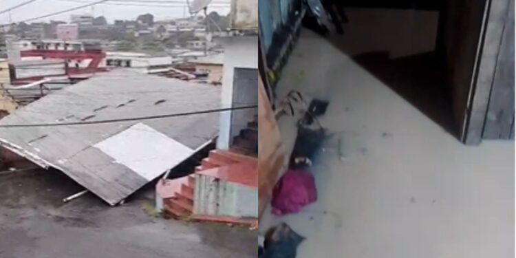 Temporal destelha casa e provoca alagamentos em Manaus