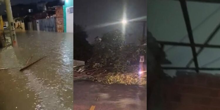 Manaus tem noite de temporal com alagamentos, quedas de energia e destelhamento de casas