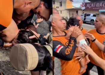 bebê salvo por bombeiros