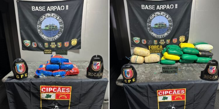 Mais de 40 quilos de drogas são apreendidos em embarcações e três pessoas são presas