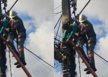 Homem sofre descarga elétrica ao tentar ligação clandestina