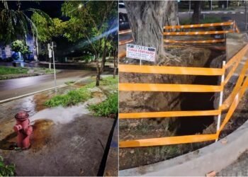 Morador denuncia desperdício de água e risco em obra no conjunto Eldorado