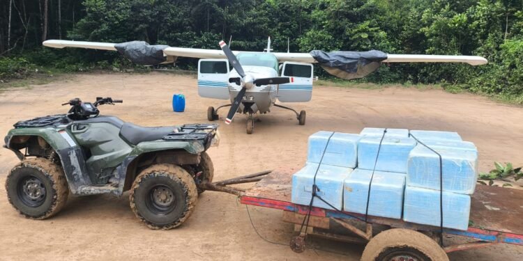 Meia tonelada de cocaína é apreendida em área de mata no município de Maués
