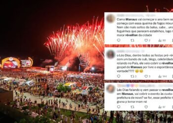 Queima de fogos na Praia da Ponta Negra (Foto: Clóvis Miranda/Semcom)