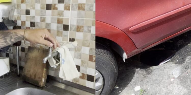 falta de águaburaco