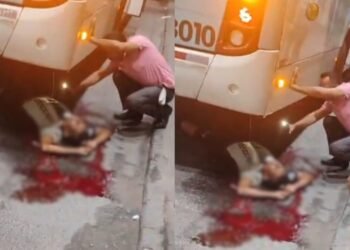 Homem fica ferido após cair de ônibus e ser atropelado no Terminal 4 em Manaus