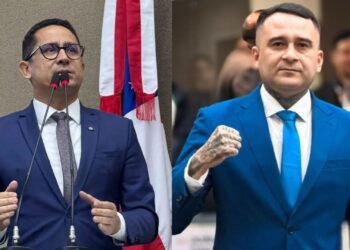 Deputado estadual Daniel Almeida e vereador Sargento Salazar