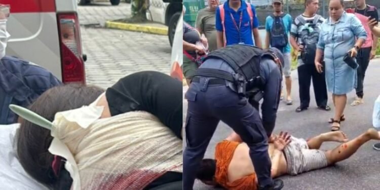 Mulher é esfaqueada nas costas pelo ex-companheiro dentro de terminal de ônibus