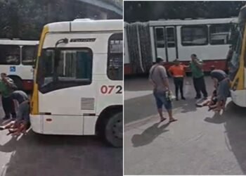 Idosa é atropelada por ônibus do transporte público no Terminal 4