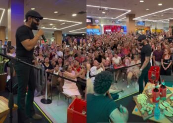 Pablo lota shopping em Manaus com show surpresa