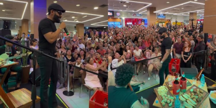 Pablo lota shopping em Manaus com show surpresa