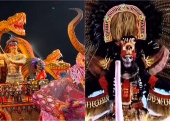 Pajés do Caprichoso e Garantido brilham no Carnaval de São Paulo