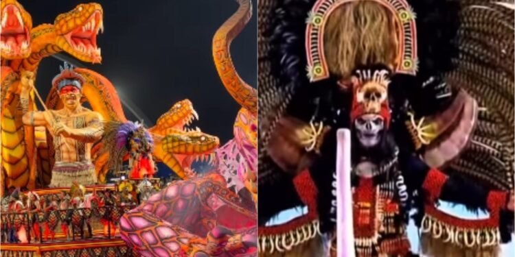 Pajés do Caprichoso e Garantido brilham no Carnaval de São Paulo