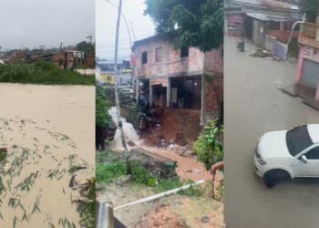 Chuva intensa causa alagamentos e desabamento parcial de casa em Manaus