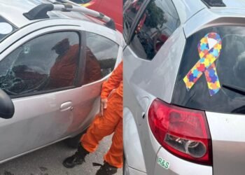 Bombeiros resgatam criança presa dentro de veículo no bairro Adrianópolis, em Manaus